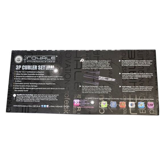 Pro Royale Professional 3 Piece Curler Set Zebra Print - Picture 12 of 16